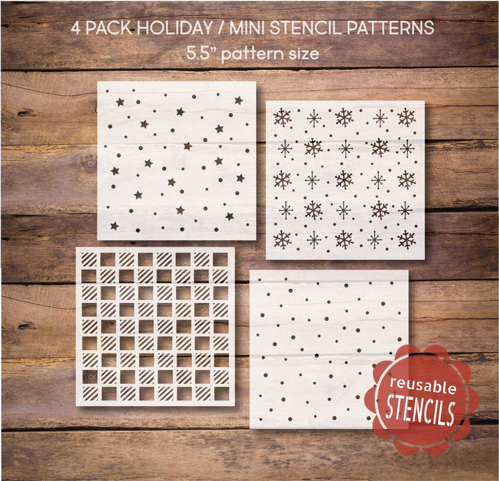 WallCutz  Holiday Mini Stencil Patterns (B) / 4 pack Stencil