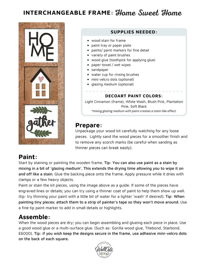 WallCutz  Home & Gather Farmhouse – Interchangeable 5x5 Wood Kit Wood Kit