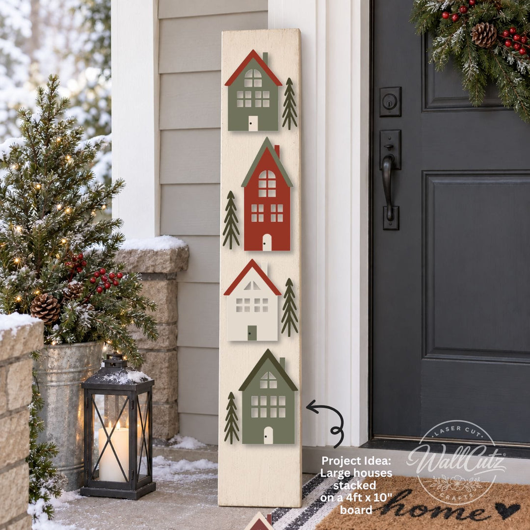 Christmas Village Houses & Trees / DIY Wood Kit