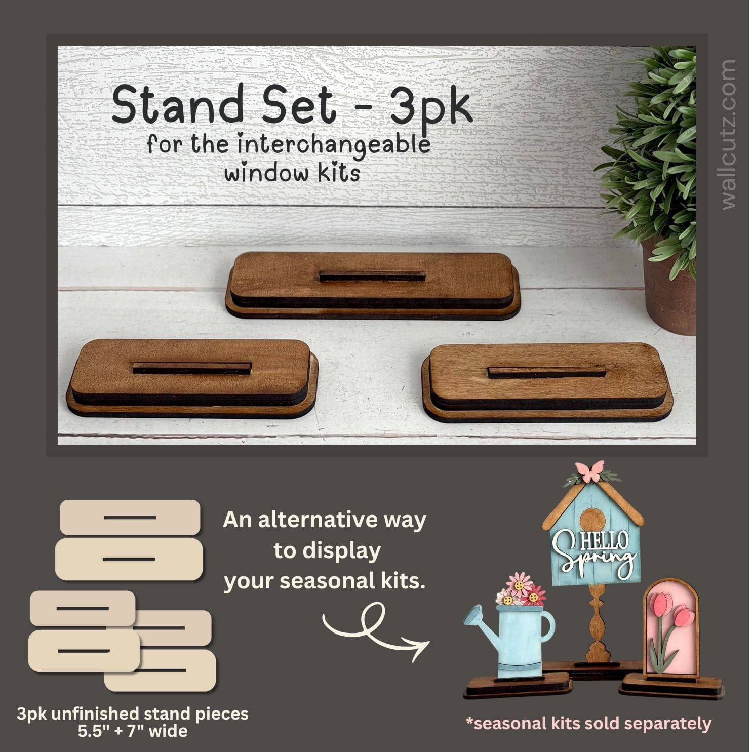 Individual Stand Pieces for Seasonal Window Kits (3pk) – WallCutz Crafts