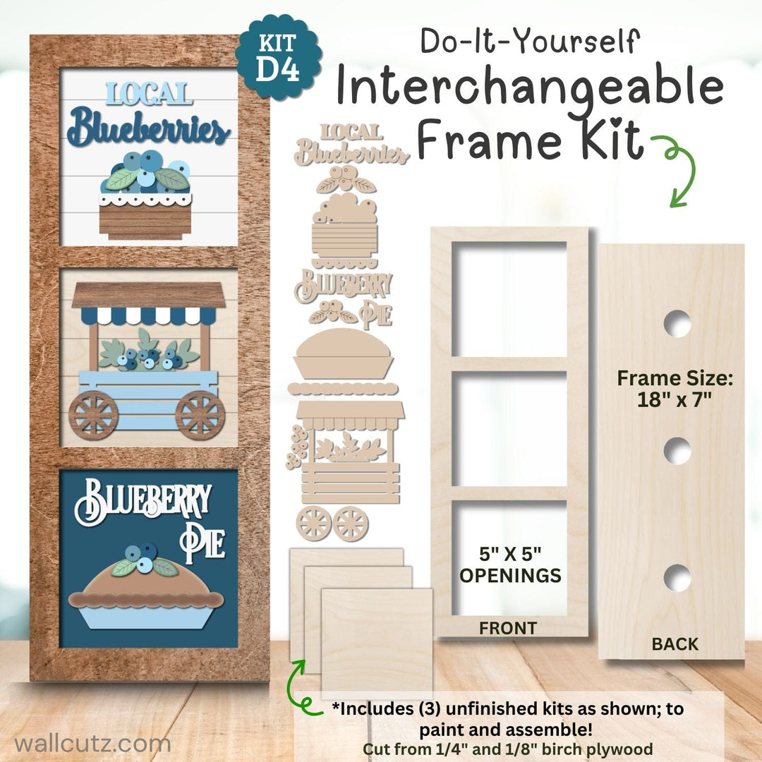 WallCutz  Interchangeable 5" x 5" Kit / Blueberry Pie Wood Kit