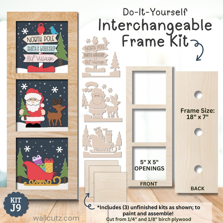 WallCutz  Interchangeable 5" x 5" Kit / North Pole Santa Wood Kit