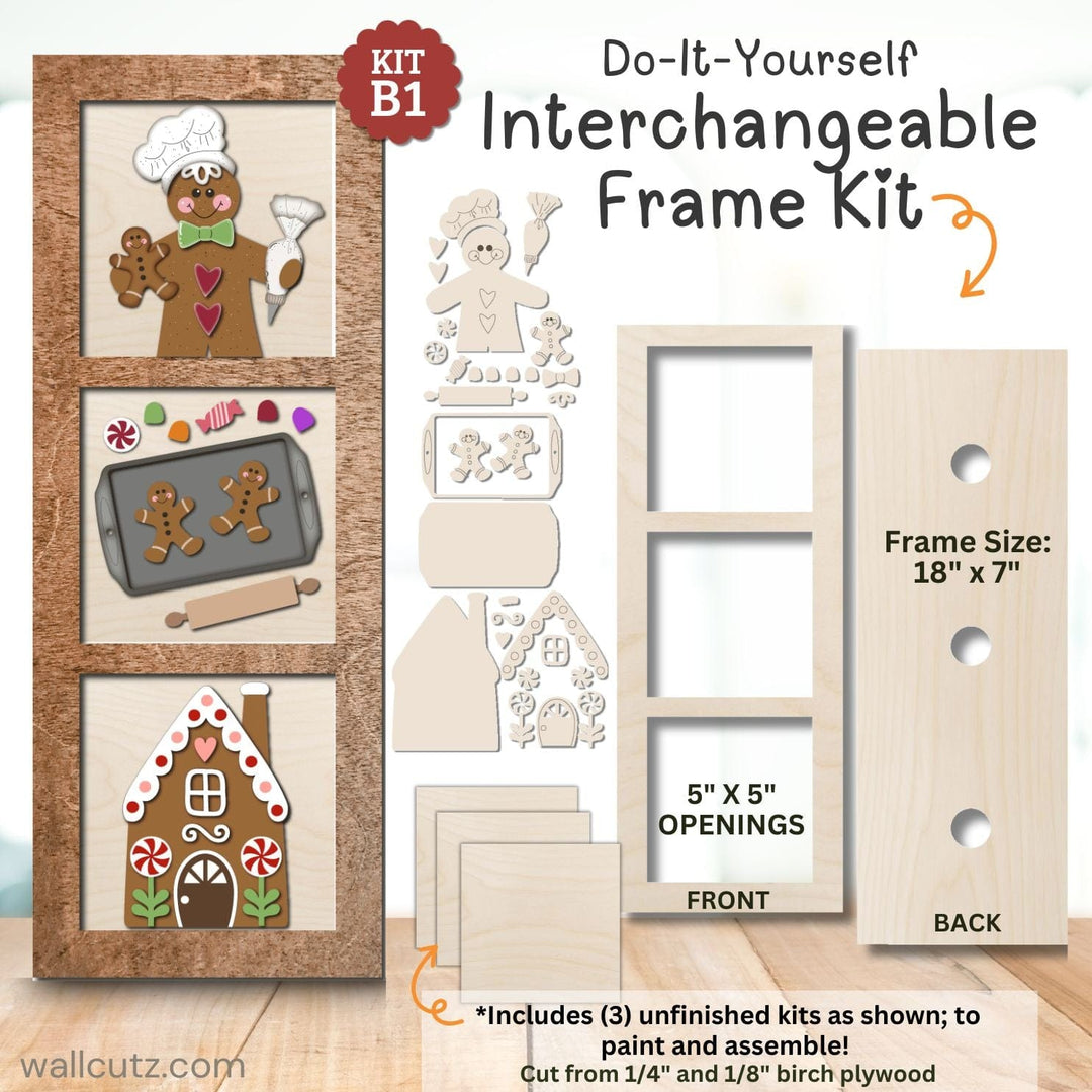 WallCutz  Interchangeable 5" x 5" Kits / Gingerbread Baker Wood Kit