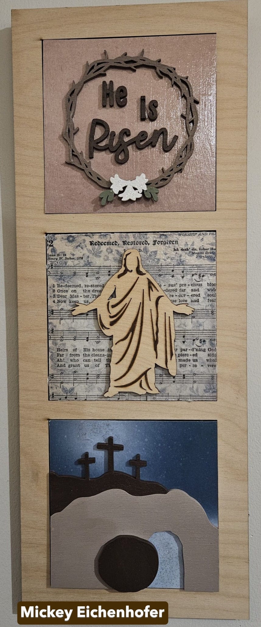 WallCutz  Interchangeable 5" x 5" Kits / He Is Risen Empty Tomb Wood Kit