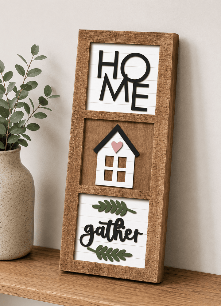 WallCutz  Interchangeable 5" x 5" Kits / Set (F) HOME Wood Kit