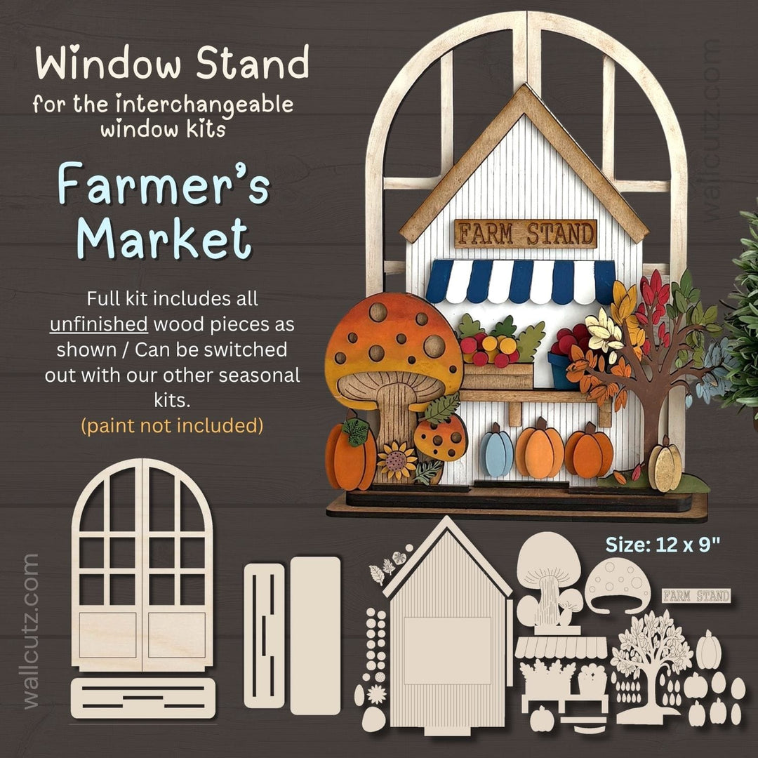 WallCutz  Interchangeable Arched Window / Farmer's Market Stand Wood Kit