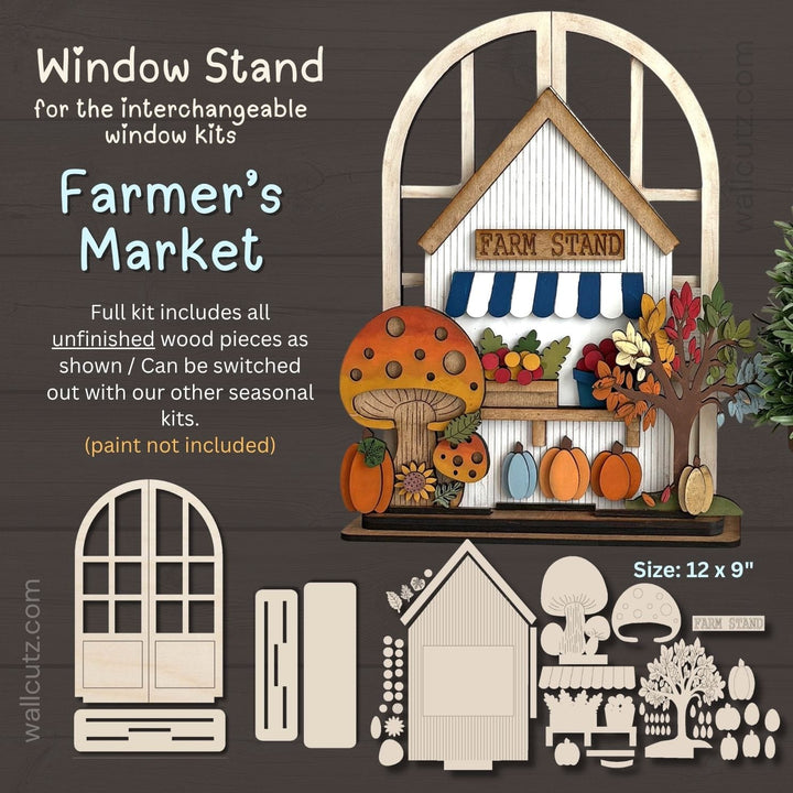 WallCutz  Interchangeable Arched Window / Farmer's Market Stand Wood Kit