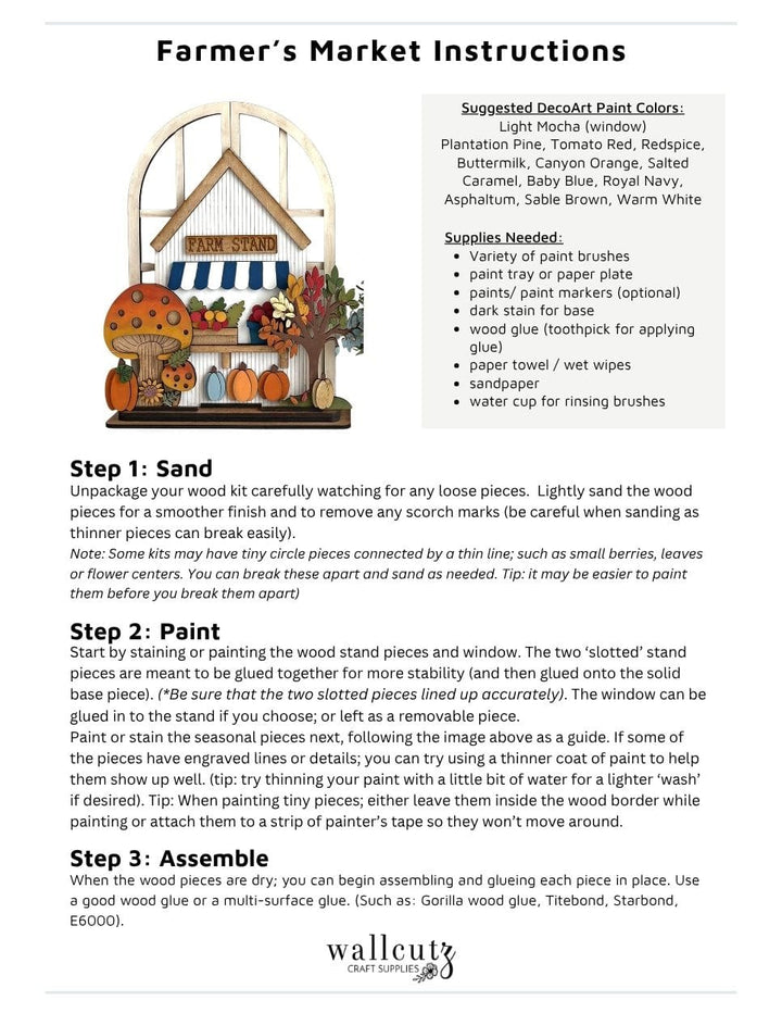 WallCutz  Interchangeable Arched Window / Farmer's Market Stand Wood Kit