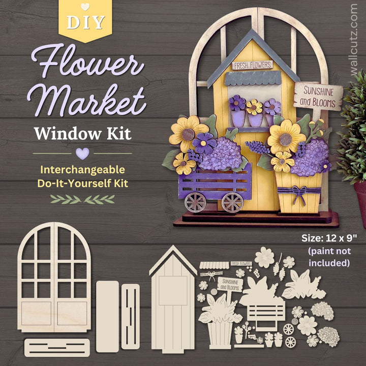 WallCutz  Interchangeable Arched Window / Flower Market Wood Kit