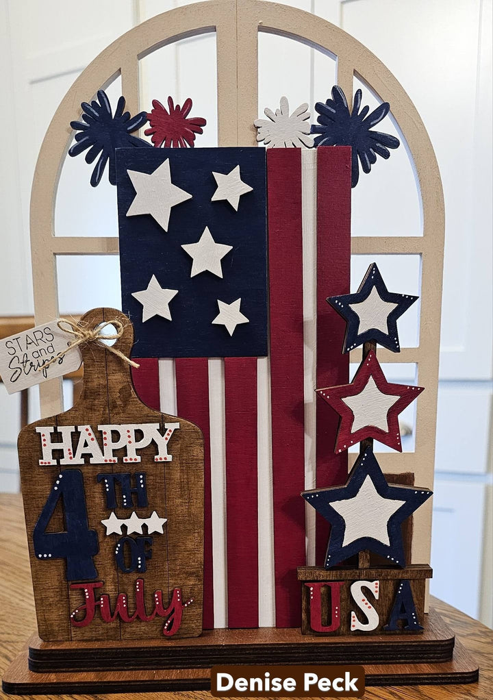 WallCutz  Interchangeable Arched Window / Happy Fourth of July Wood Kit