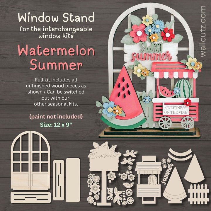 WallCutz  Interchangeable Arched Window / Watermelon Summer Wood Kit