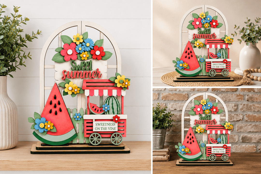 WallCutz  Interchangeable Arched Window / Watermelon Summer Wood Kit