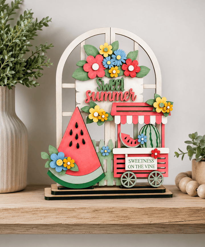 WallCutz  Interchangeable Arched Window / Watermelon Summer Wood Kit