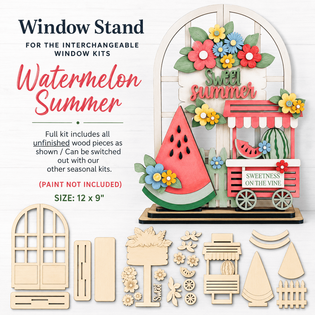 WallCutz  Interchangeable Arched Window / Watermelon Summer Wood Kit