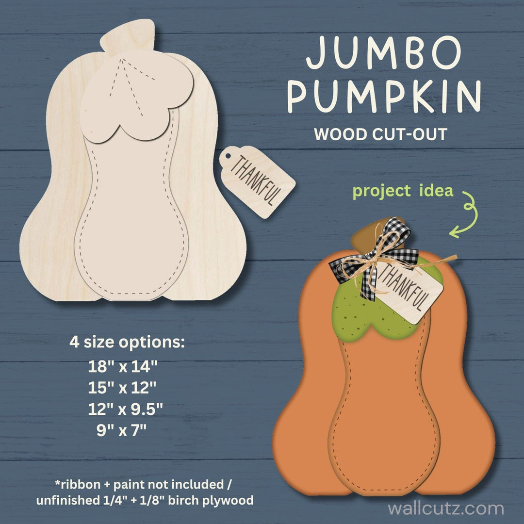 WallCutz  Jumbo Pumpkin Wood Cut-Out / Pumpkin Shape Wood Kit
