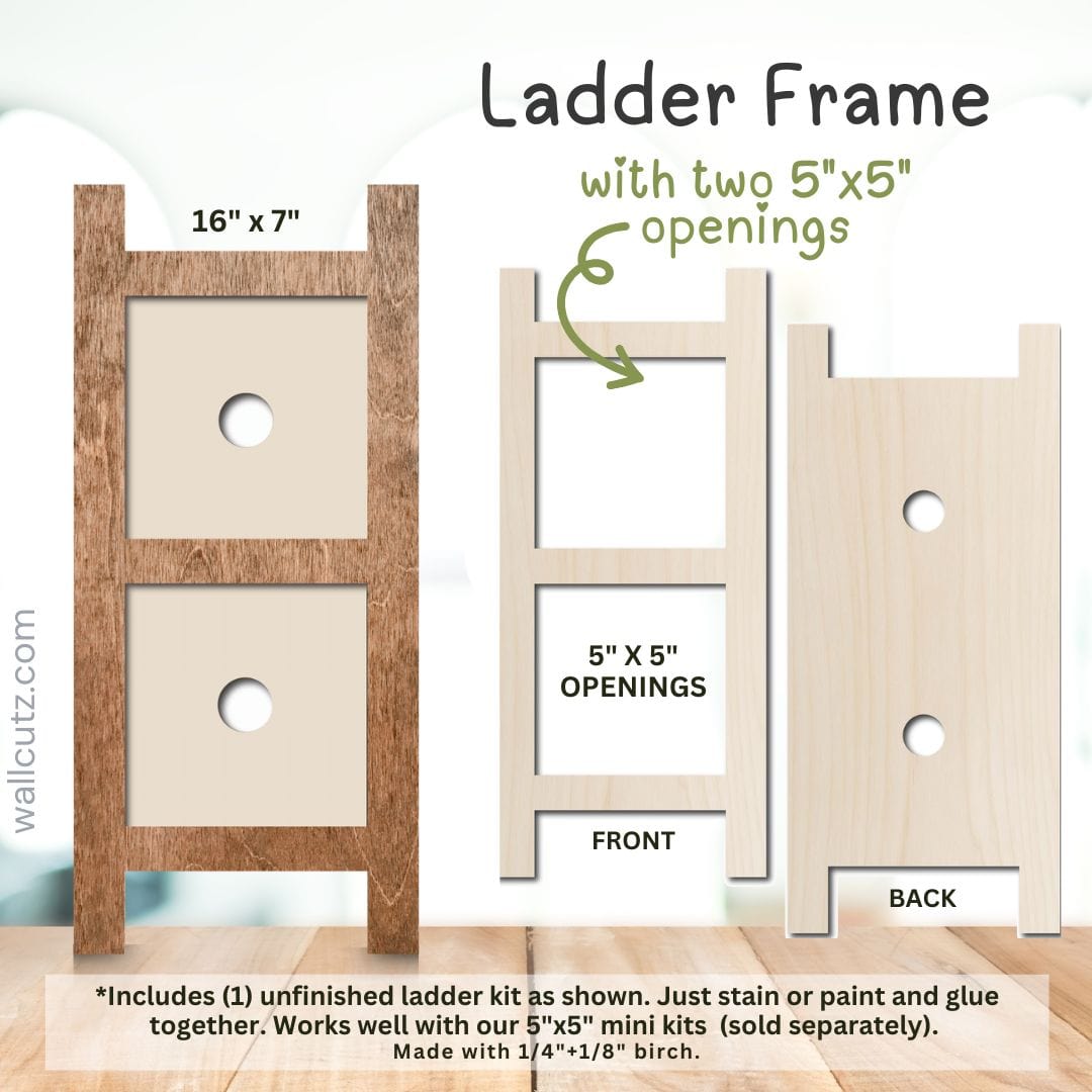 WallCutz  Ladder Frame Kit / Unfinished Leaning Frame Kit Wood Kit