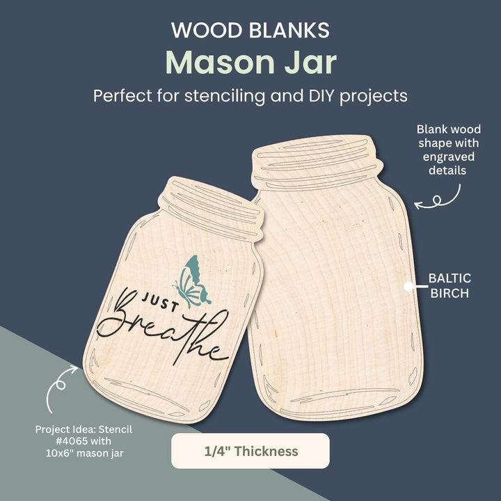 Mason Jar / Wood Cut-out
