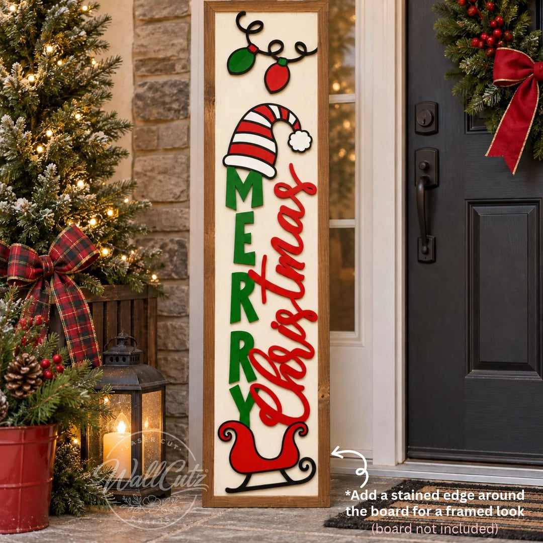 Merry Christmas Whimsical Hat - Porch Kit / DIY Wood Kit