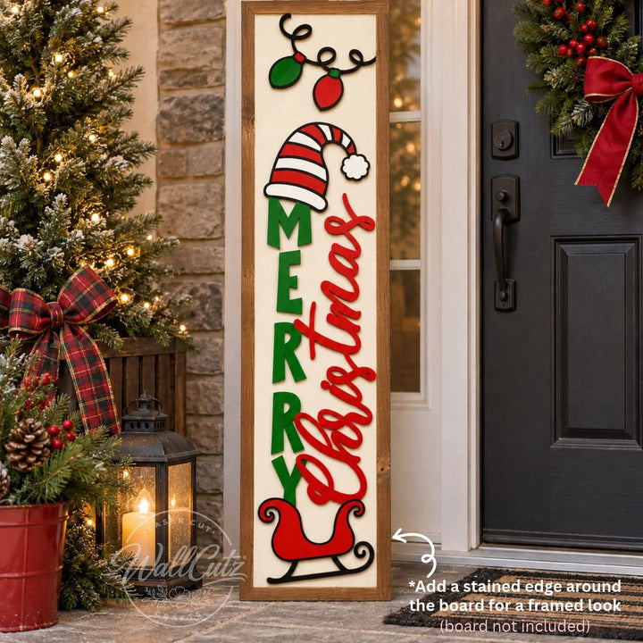 Merry Christmas Whimsical Hat - Porch Kit / DIY Wood Kit