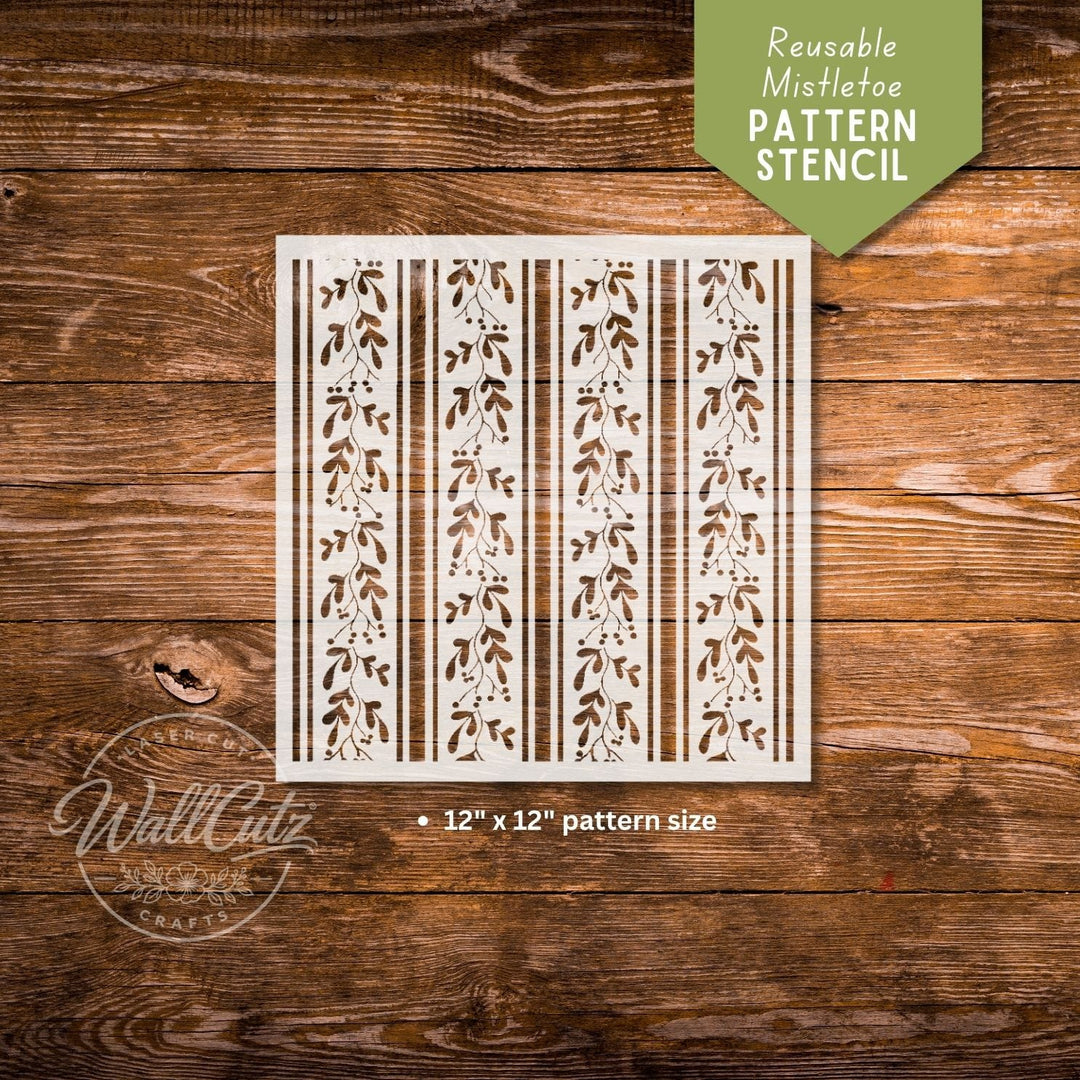 Mistletoe Striped Pattern / Reusable Stencil