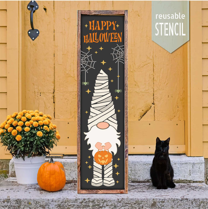 Halloween Mummy Gnome Porch Leaner Stencil
