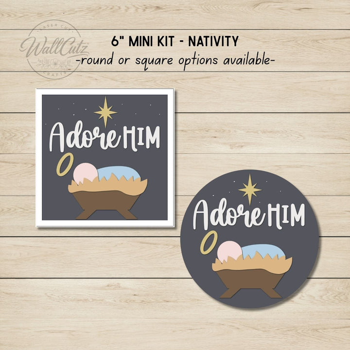 Nativity 6 inch mini wood kit, available square or round – WallCutz