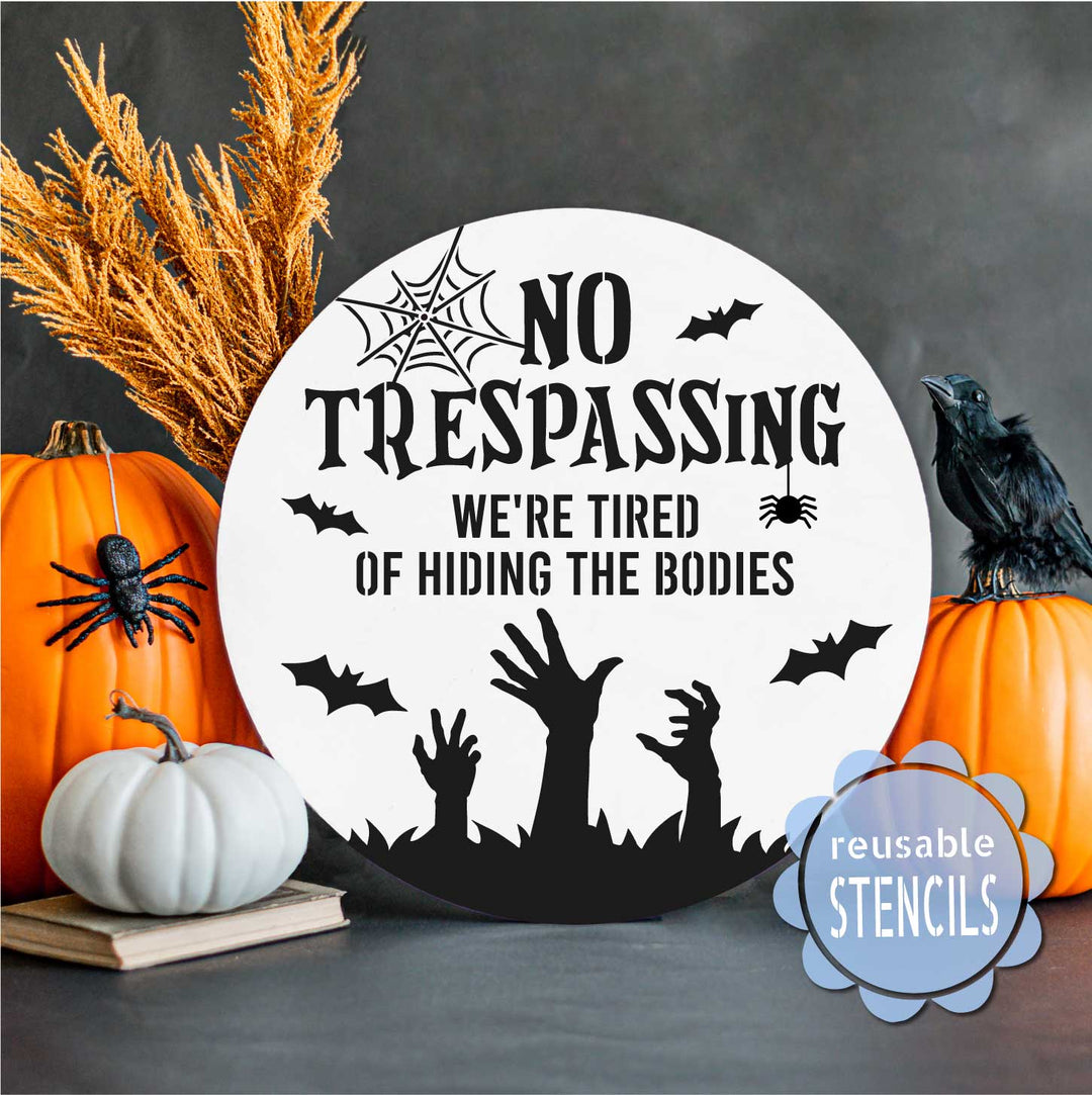 WallCutz  No Trespassing / Halloween Reusable Stencil Stencil