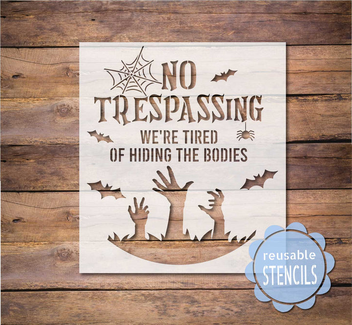 WallCutz  No Trespassing / Halloween Reusable Stencil Stencil