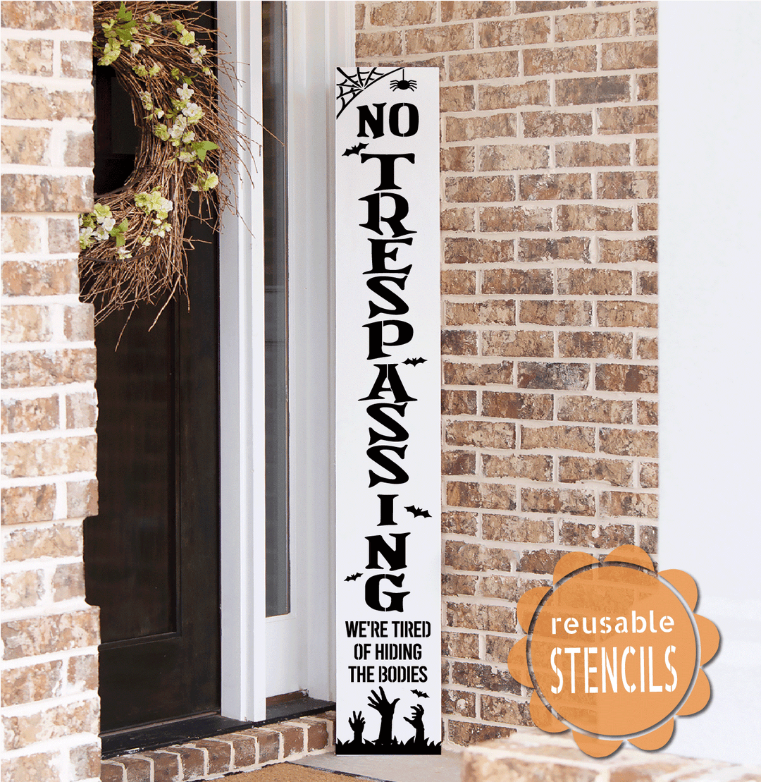WallCutz  No Trespassing / Reusable Stencil Stencil