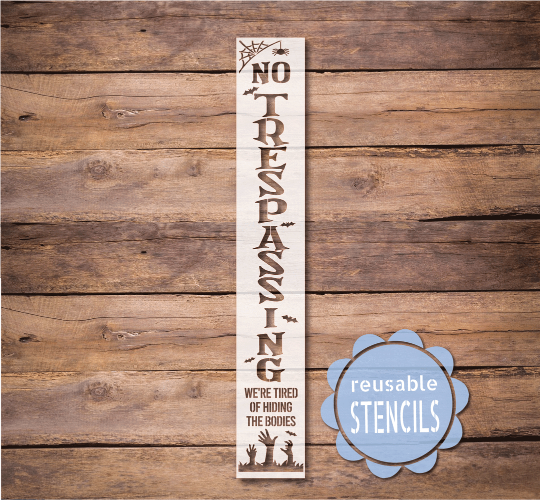 WallCutz  No Trespassing / Reusable Stencil Stencil