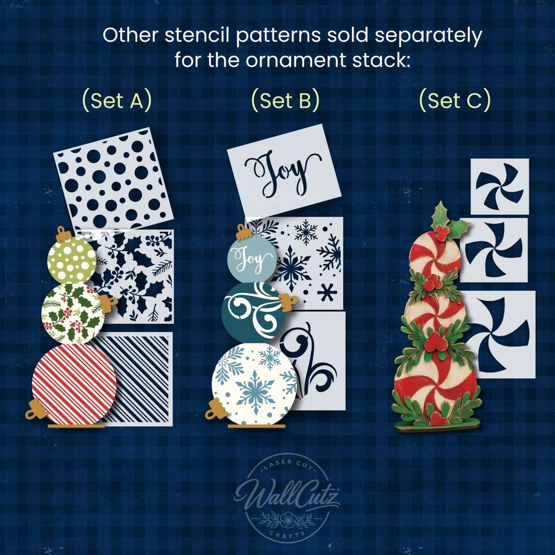 Ornament Stack Wood Kit / Stencil Set (A)