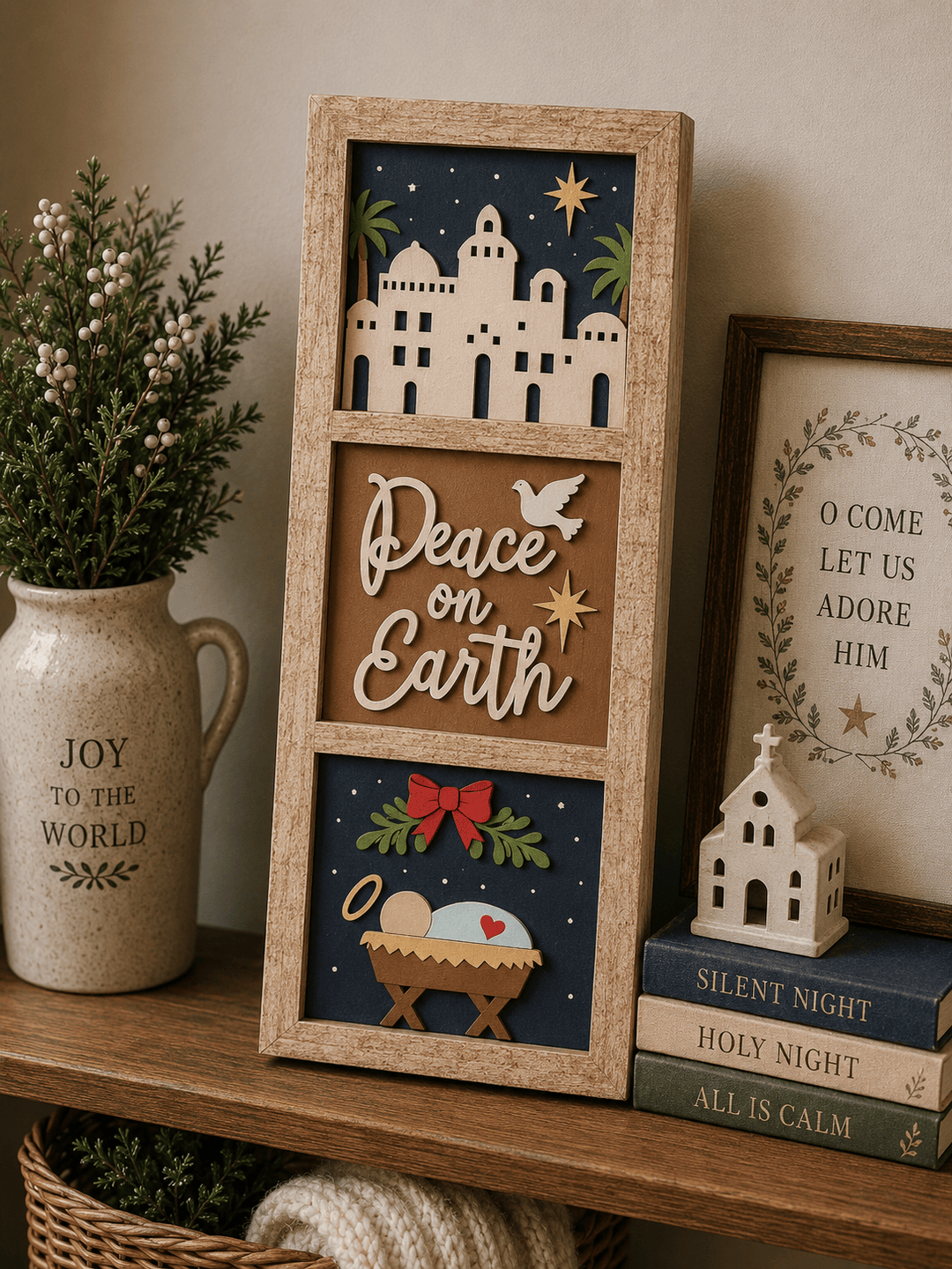 WallCutz  Peace on Earth Nativity – Interchangeable 5x5 Wood Kit Wood Kit