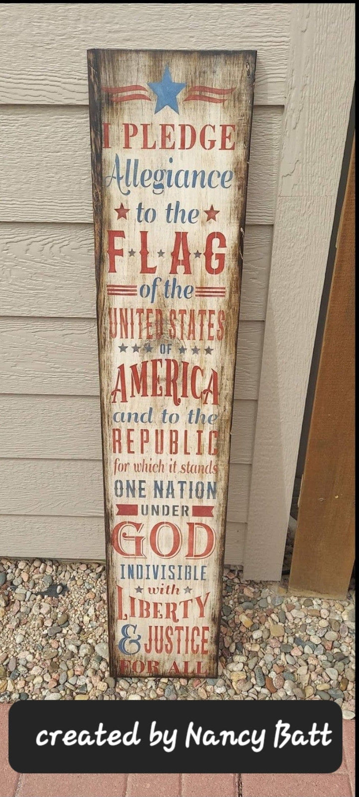 WallCutz  Pledge of Allegiance Porch stencil Stencil