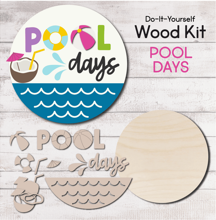 Pool Days do-it-yourself door hanger wood kit by WallCutz