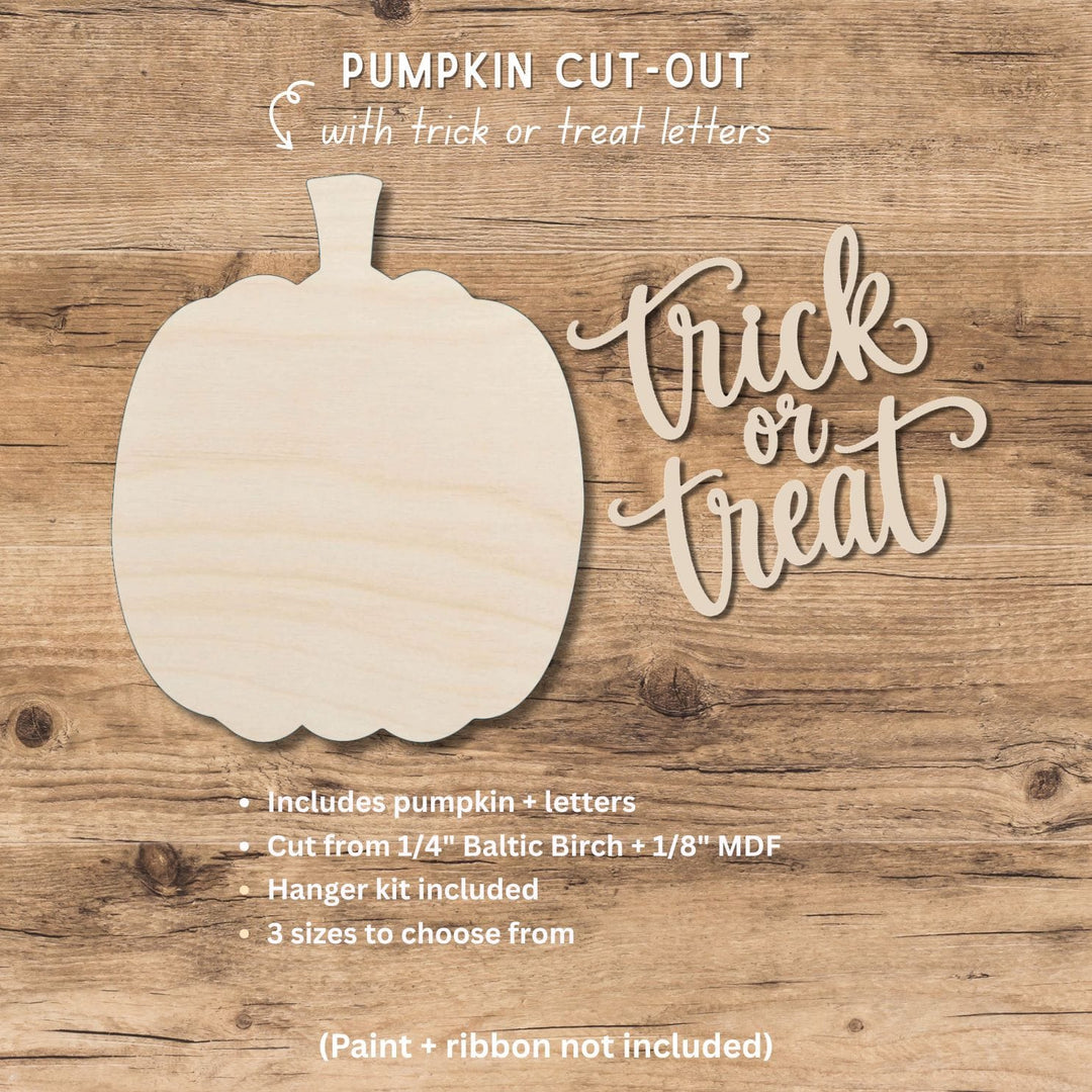 Trick or Treat Pumpkin - Wood Door Hanger Kit