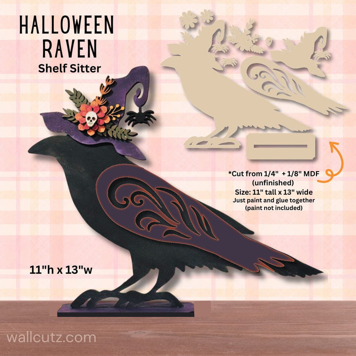 Halloween Raven Shelf Sitter – DIY Wood Kit