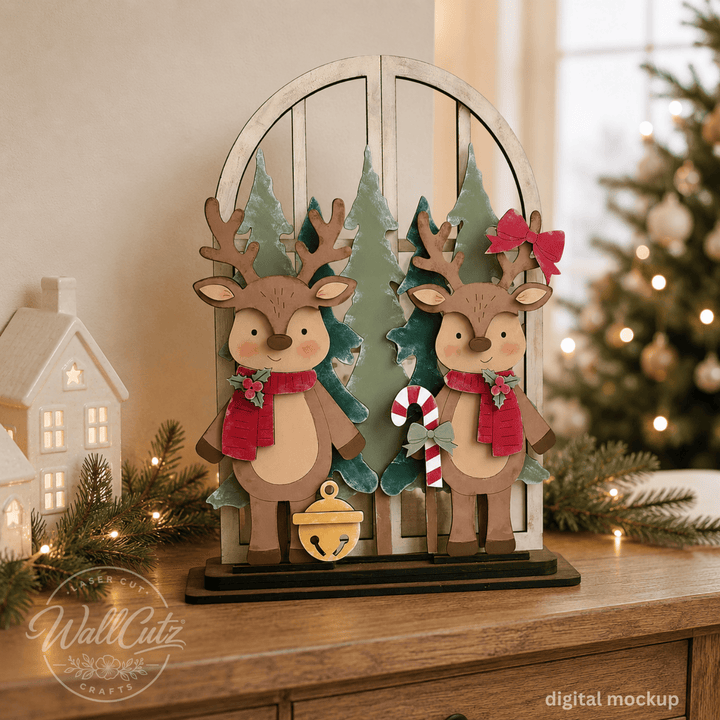 Reindeer Pals - Interchangeable Wood Window Kit