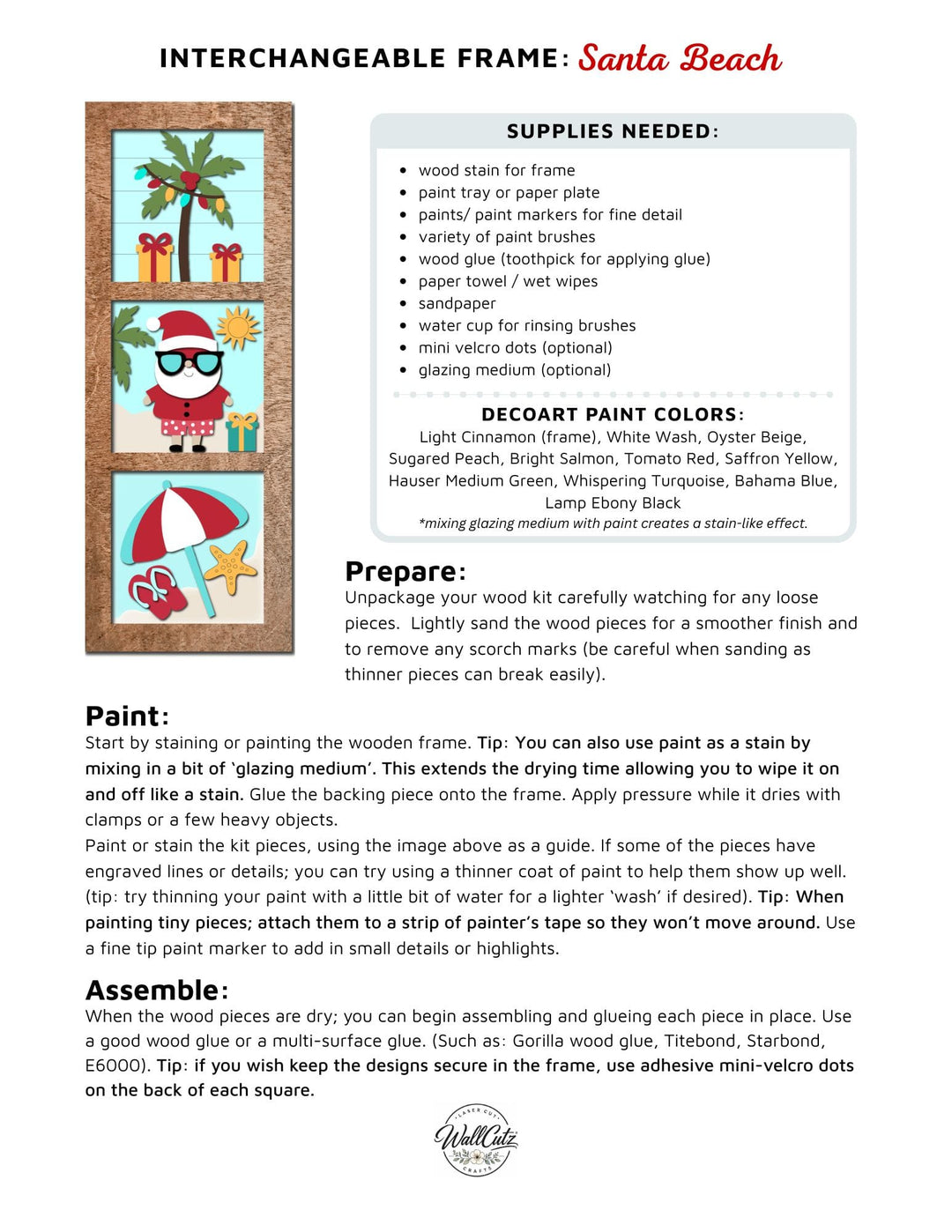 WallCutz  Santa Beach - Christmas Interchangeable 5x5 Wood Kit Wood Kit