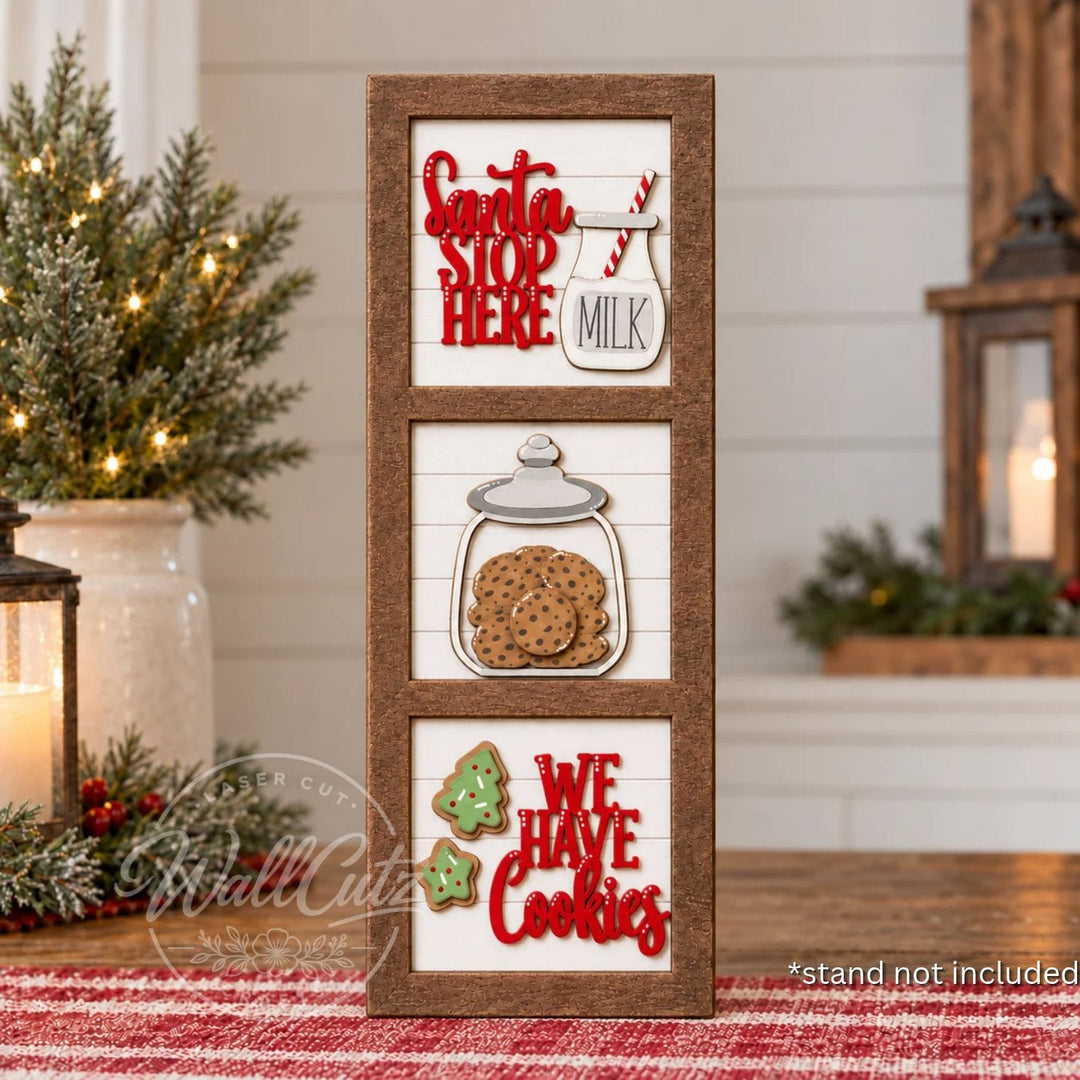Santa Stop Here - Christmas Interchangeable 5x5 Wood Kit