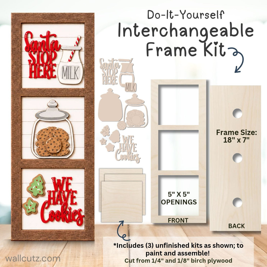 Santa Stop Here - Christmas Interchangeable 5x5 Wood Kit