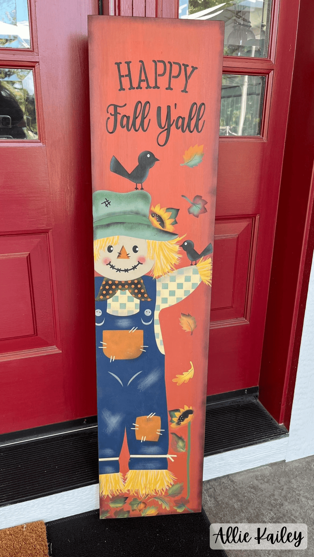 WallCutz  Scarecrow Porch Stencil / Happy Fall Y'all Stencil