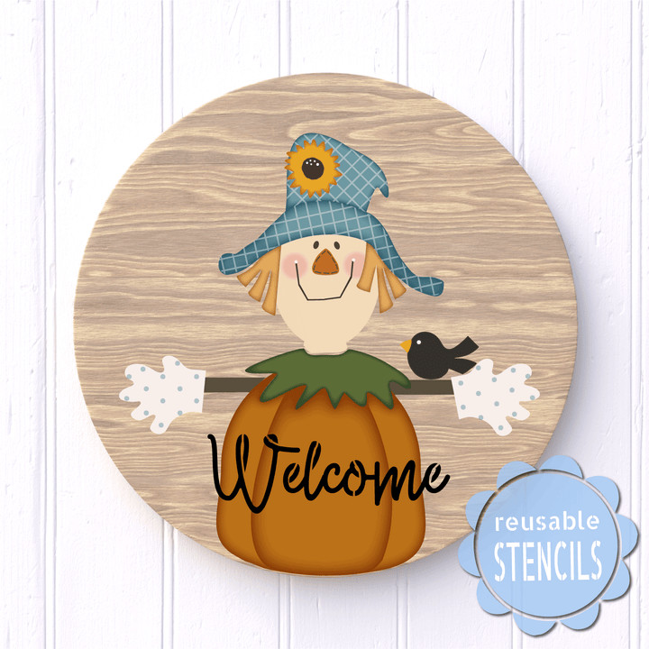 WallCutz  Scarecrow Pumpkin / Reusable Stencil Stencil