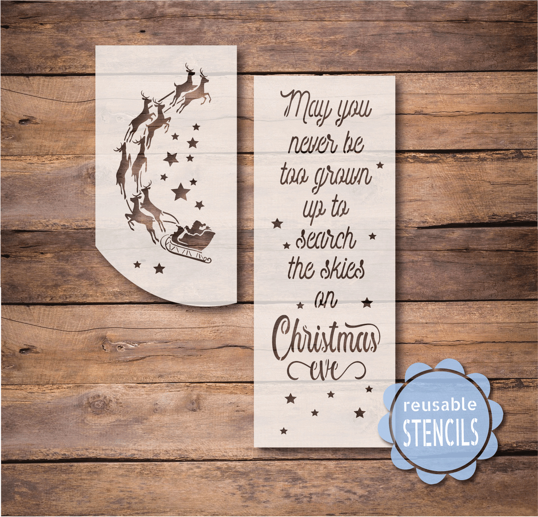 WallCutz  Search the Skies Christmas Eve / Reusable Stencil Stencil