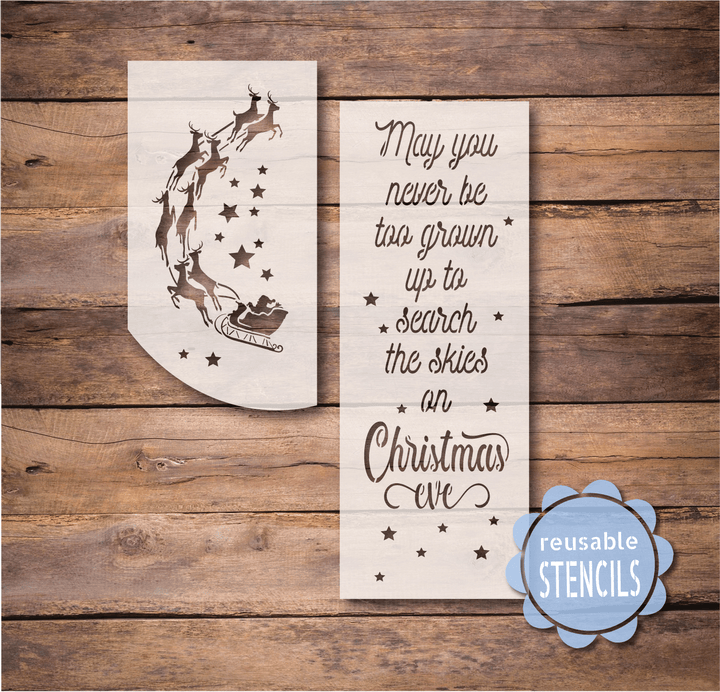 WallCutz  Search the Skies Christmas Eve / Reusable Stencil Stencil