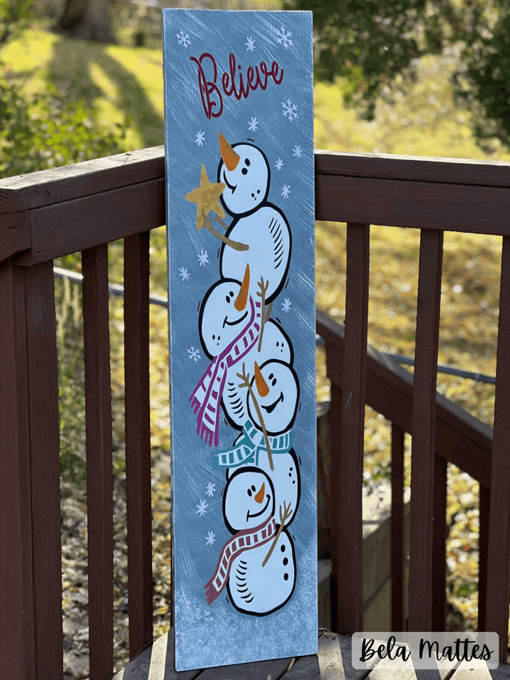 Snowmen Stack Snowman Stack Believe Christmas Stencil | WallCutz – WallCutz Crafts