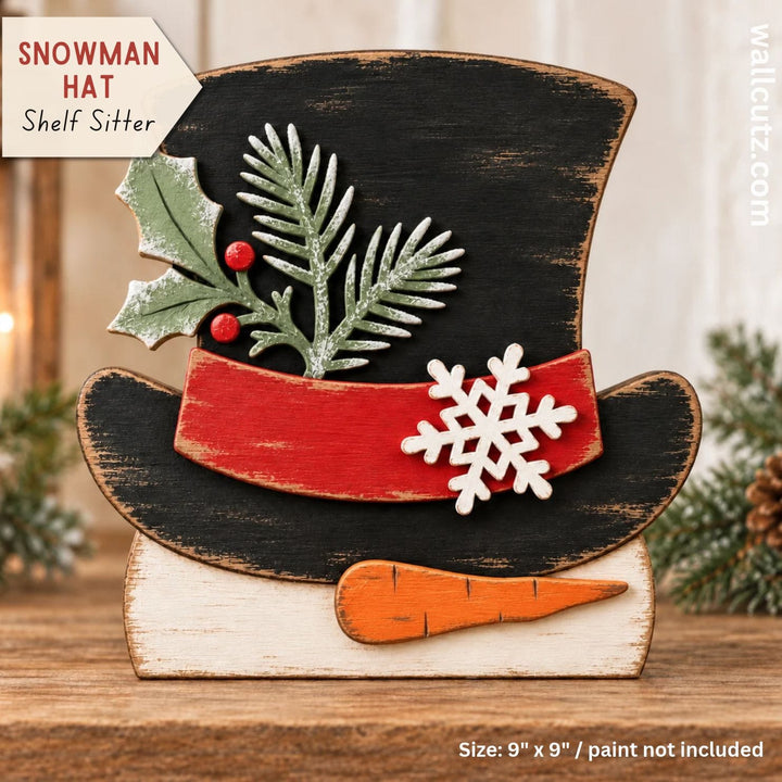 Snowman Hat Shelf Sitter – Wood Kit