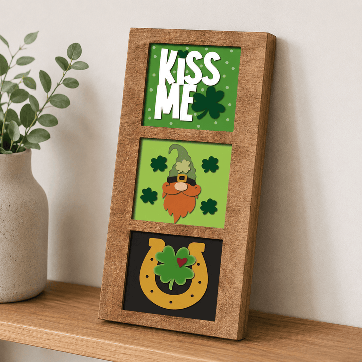 WallCutz  St. Patrick's Day Leprechaun – Interchangeable 5x5 Wood Kit Wood Kit