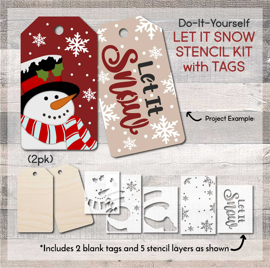STENCIL KIT / Let It Snow with Wood Tags – WallCutz Crafts stencil-kit-let-it-snow-with-wood-tags-wallcutz-crafts