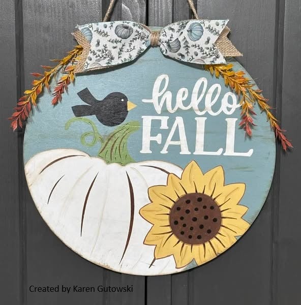 WallCutz  Sunflower Pumpkin Hello Fall Stencil Stencil