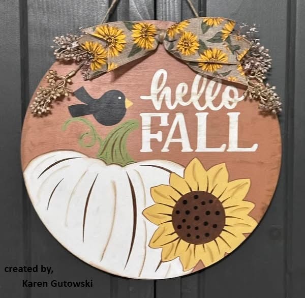 WallCutz  Sunflower Pumpkin Hello Fall Stencil Stencil